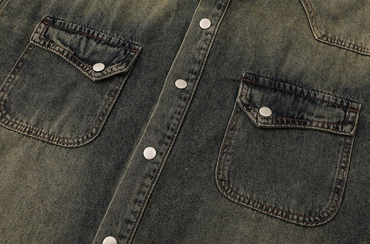 Vintage Style Relaxed Fit Casual Jacket Shirt