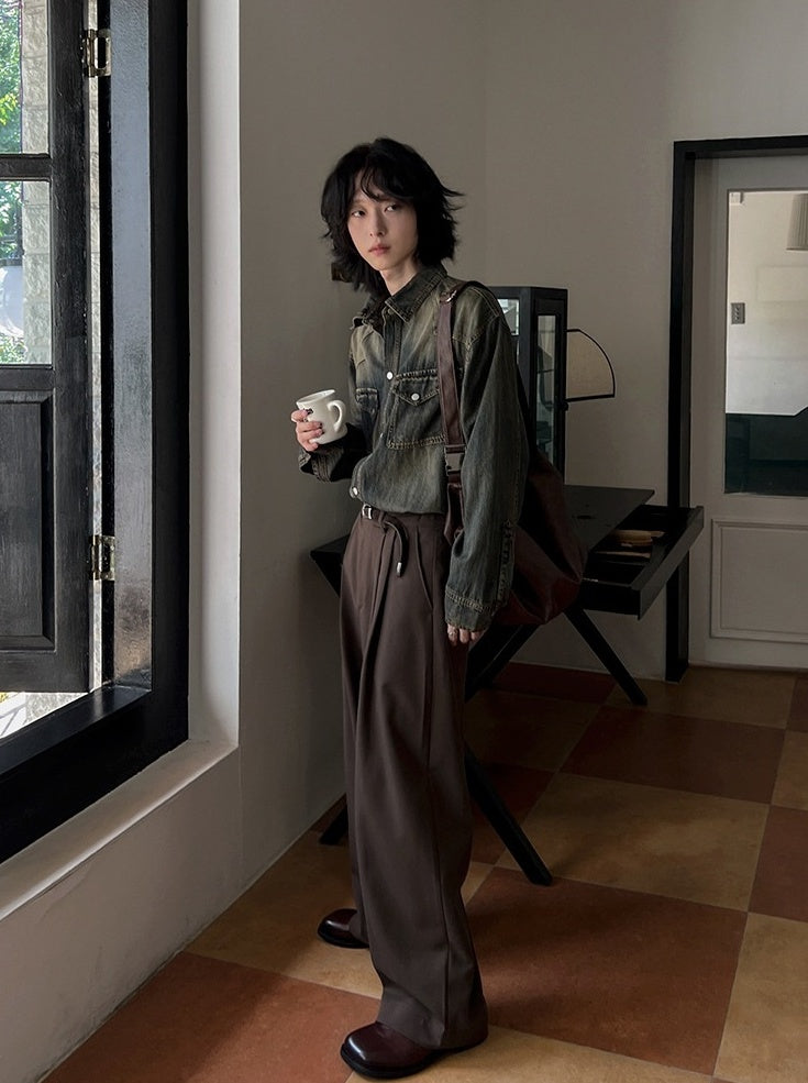 Vintage Style Relaxed Fit Casual Jacket Shirt