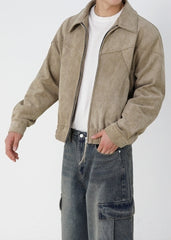 Vintage Style Short Jacket With Turndown Collar