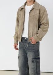 Vintage Style Short Jacket With Turndown Collar