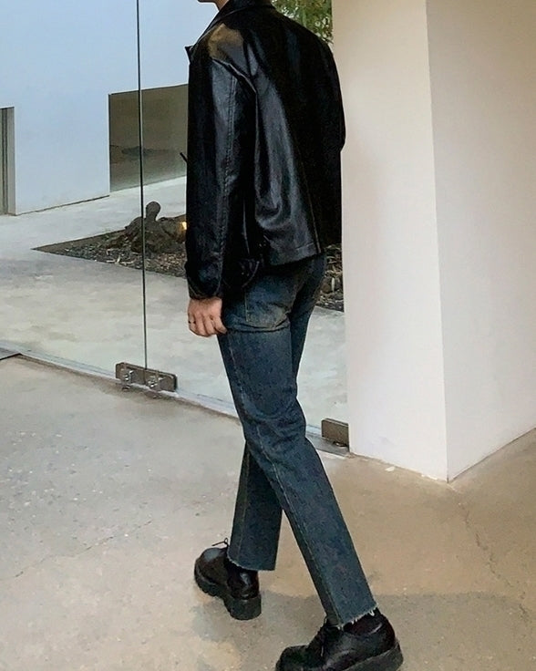 Vintage Style Slim Fit Distressed Jeans