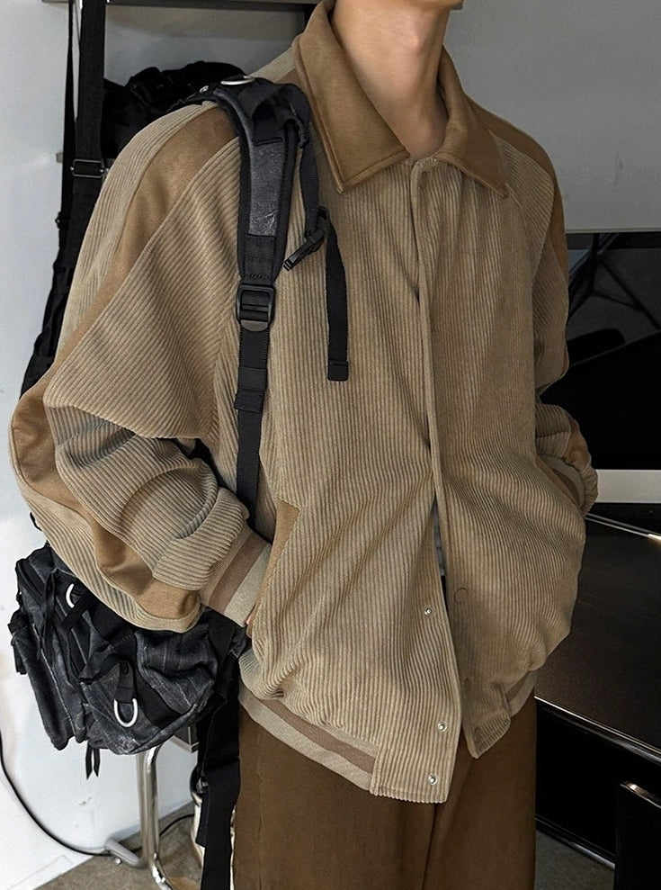 Corduroy Lapel Jacket Casual Loose Commute Outerwear