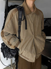 Corduroy Lapel Jacket Casual Loose Commute Outerwear