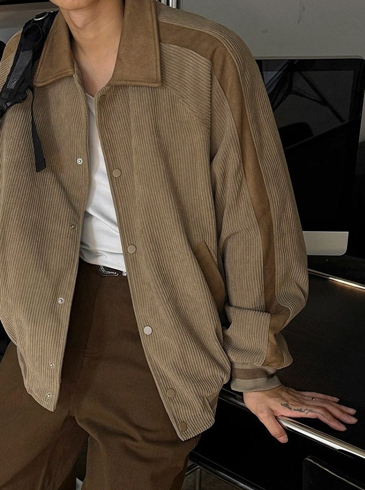 Corduroy Lapel Jacket Casual Loose Commute Outerwear