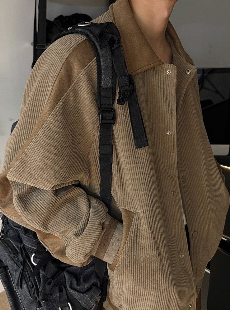 Corduroy Lapel Jacket Casual Loose Commute Outerwear