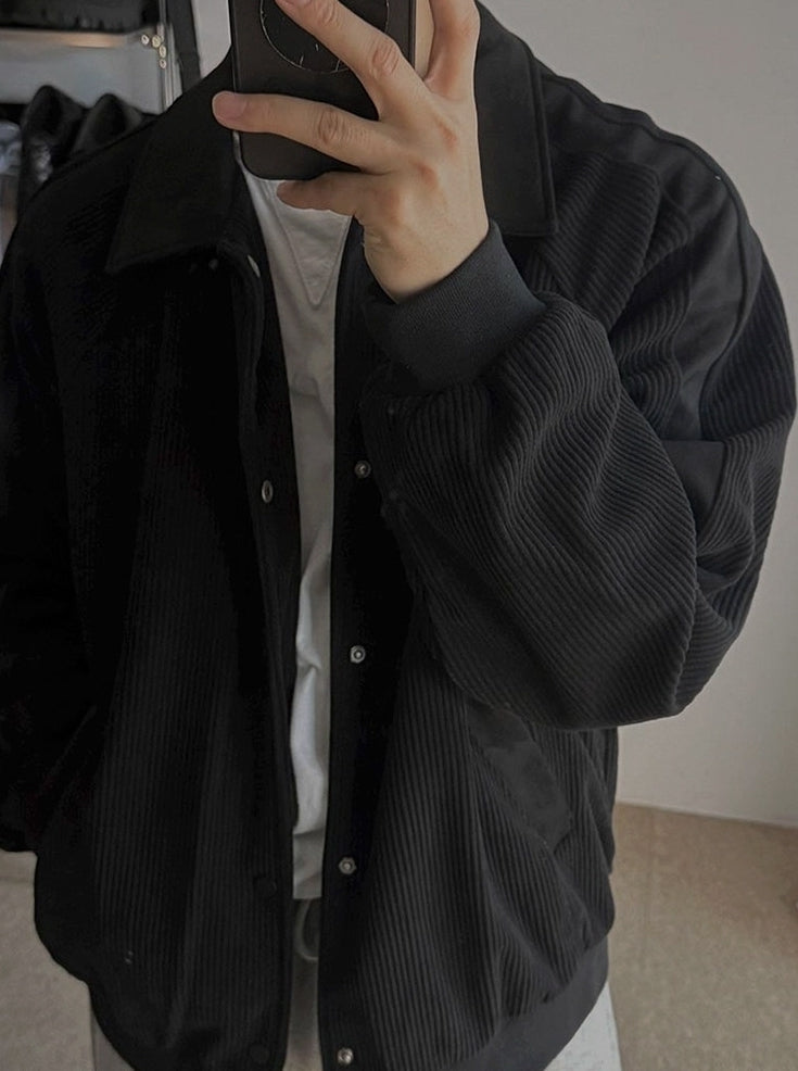 Corduroy Lapel Jacket Casual Loose Commute Outerwear