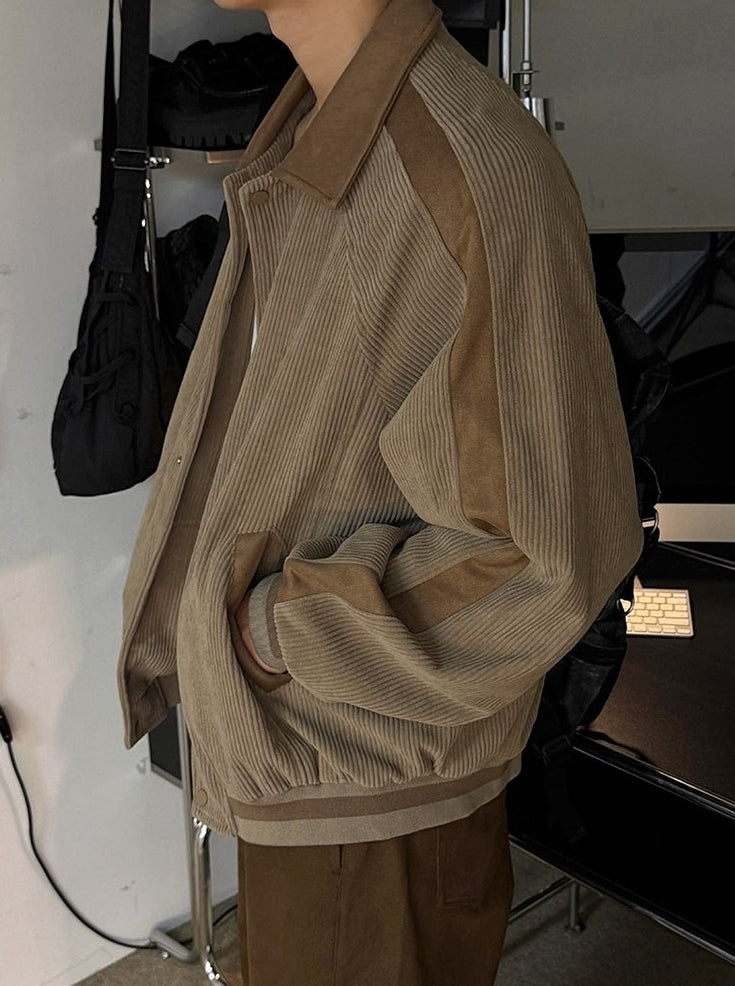 Corduroy Lapel Jacket Casual Loose Commute Outerwear
