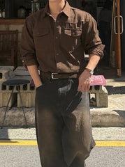 Vintage Utility Long Sleeve Casual Shirt Jacket