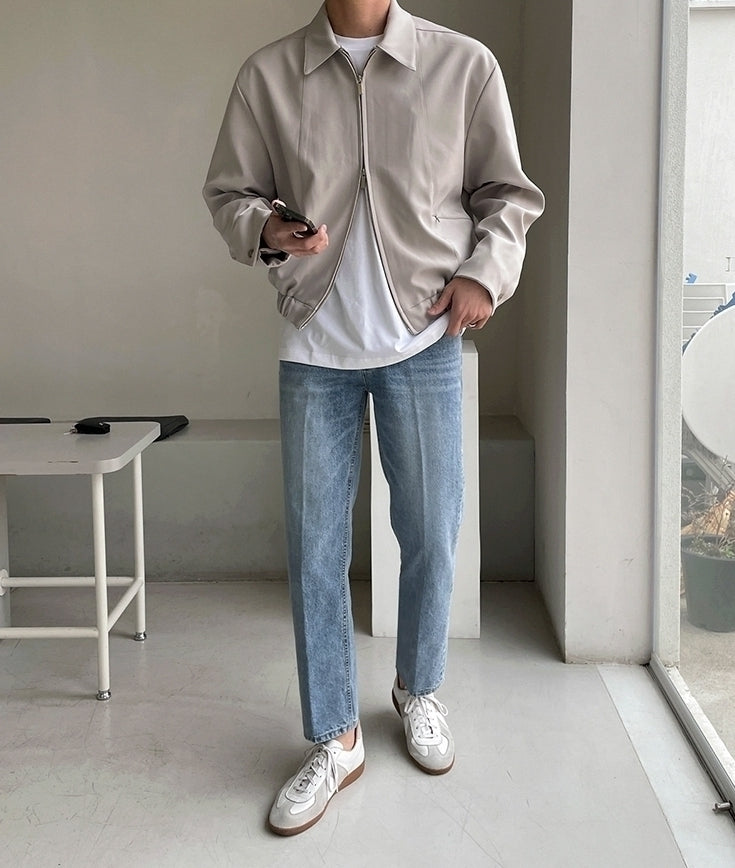 Vintage Wash Casual Straight Jeans