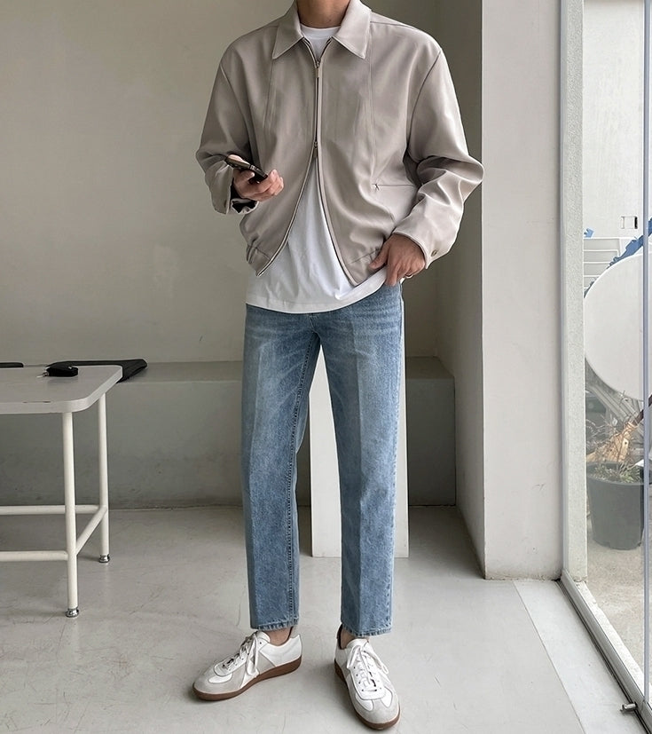 Vintage Wash Casual Straight Jeans