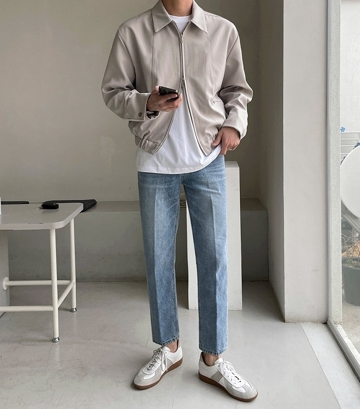 Vintage Wash Casual Straight Jeans