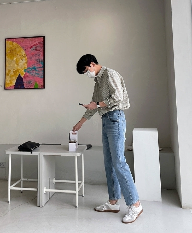 Vintage Wash Casual Straight Jeans