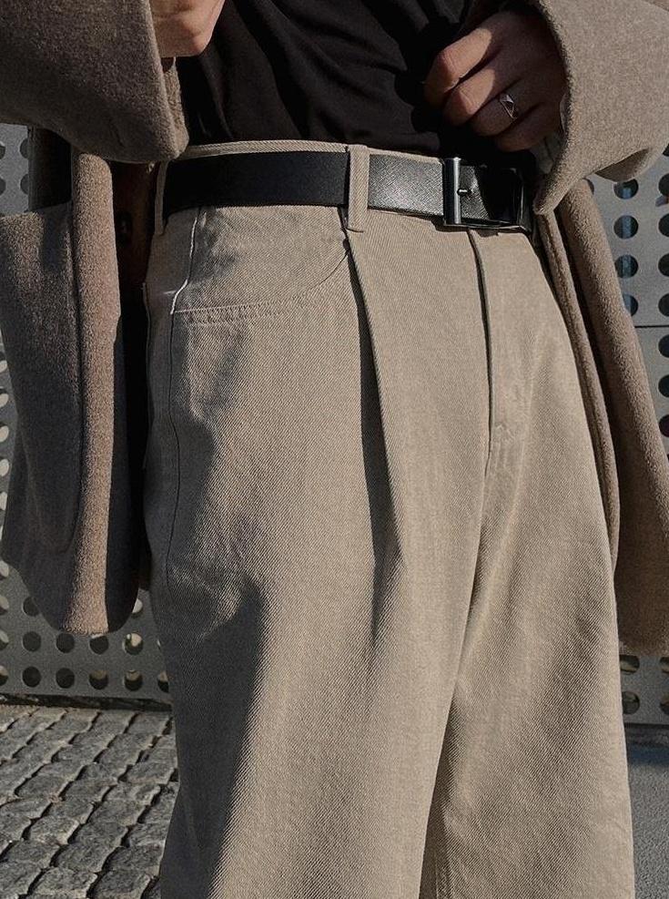 Vintage Wash Relaxed Fit Wide Leg Trousers