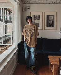 Vintage Washed Graphic Tee Casual Loose Fit