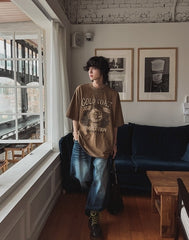 Vintage Washed Graphic Tee Casual Loose Fit