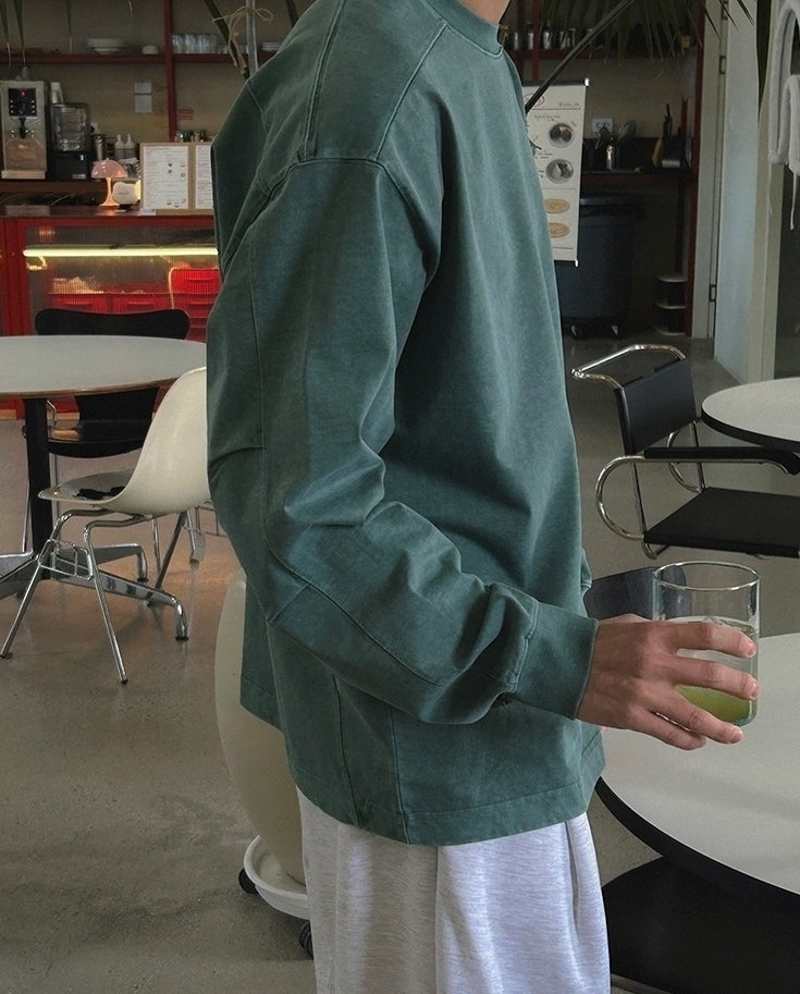 Vintage Washed Crewneck Sweatshirt Casual Pullover