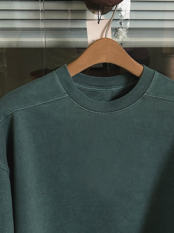 Vintage Washed Crewneck Sweatshirt Casual Pullover