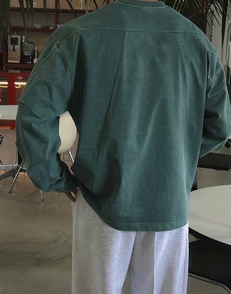 Vintage Washed Crewneck Sweatshirt Casual Pullover