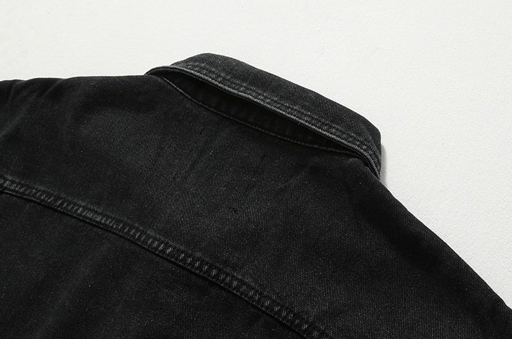Vintage Washed Denim Jacket Retro Style