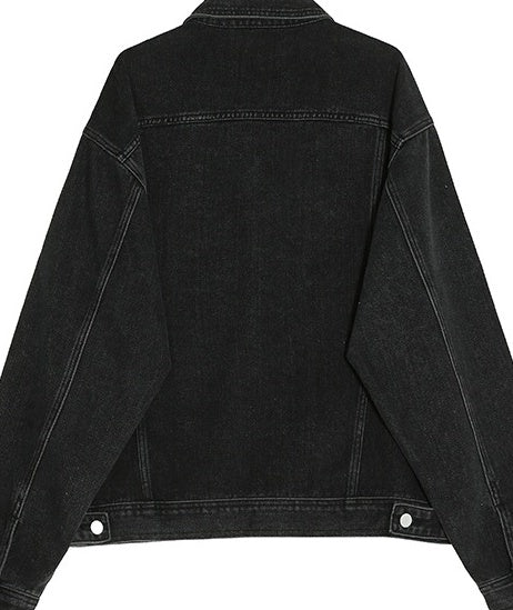 Vintage Washed Denim Jacket Retro Style