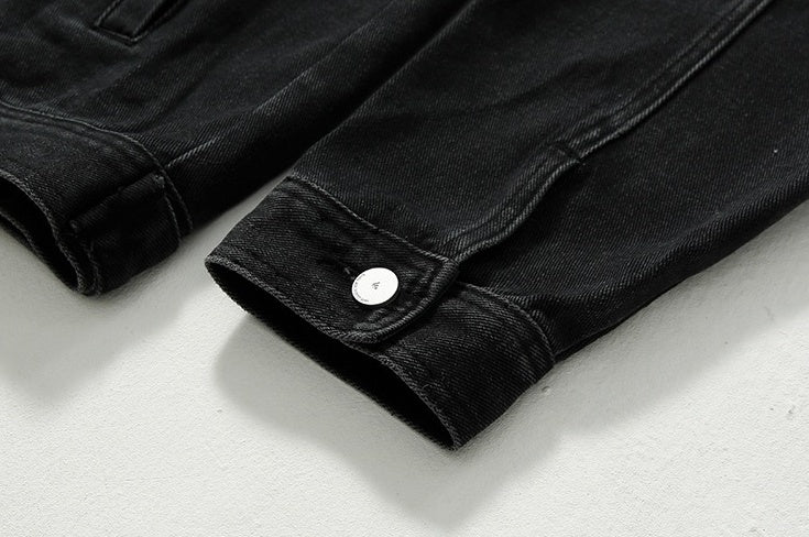 Vintage Washed Denim Jacket Retro Style