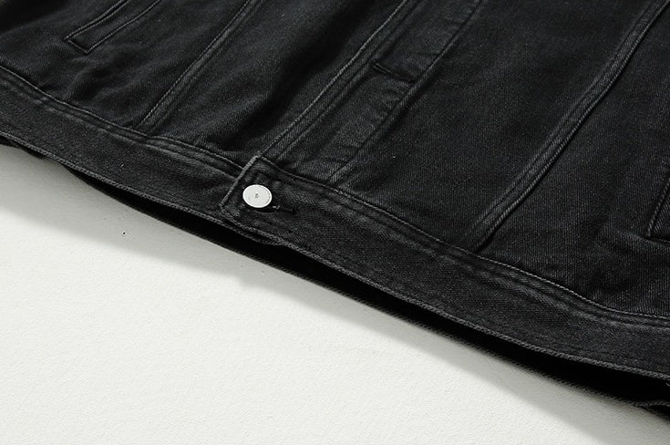 Vintage Washed Denim Jacket Retro Style
