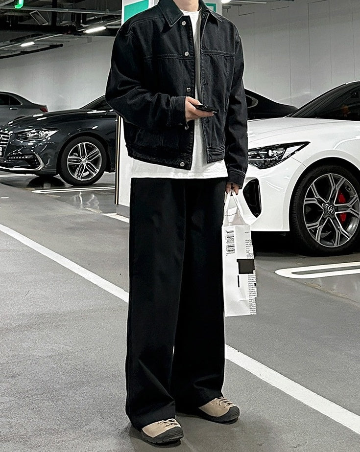 Vintage Washed Denim Jacket Retro Style