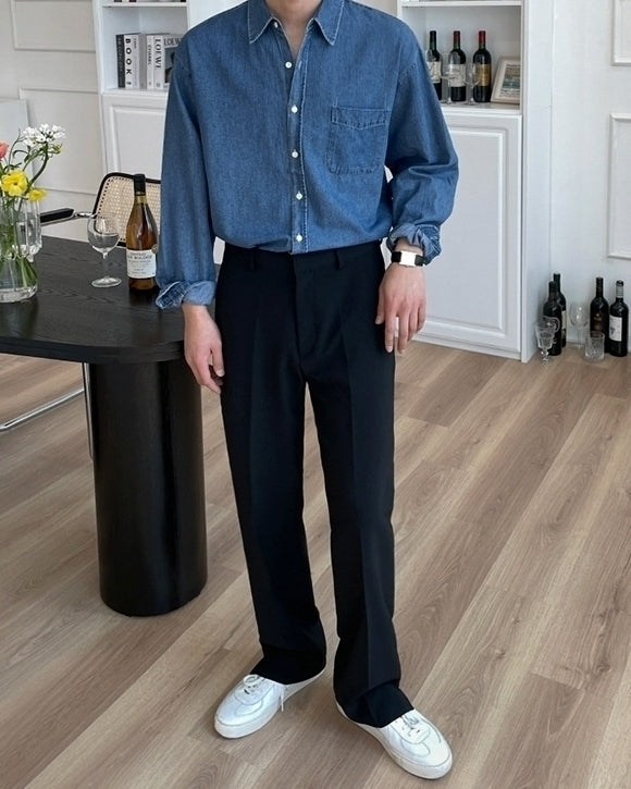 Vintage Washed Denim Jacket Shirt