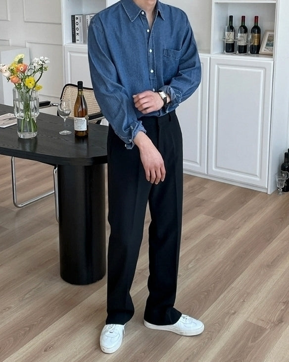 Vintage Washed Denim Jacket Shirt