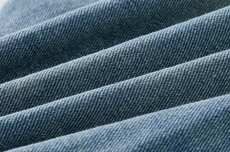 Vintage Washed Denim Relaxed Straight Casual Trousers