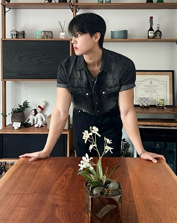 Vintage Washed Denim Short Sleeve Casual Shirt