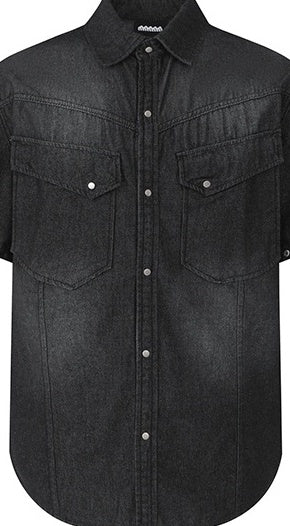 Vintage Washed Denim Short Sleeve Casual Shirt