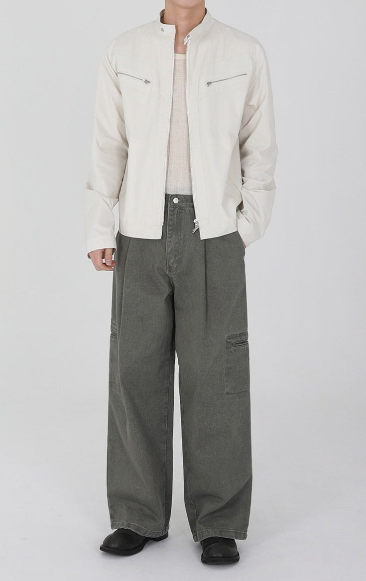 Vintage Washed Loose Straight Jeans