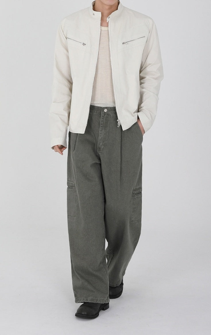 Vintage Washed Loose Straight Jeans