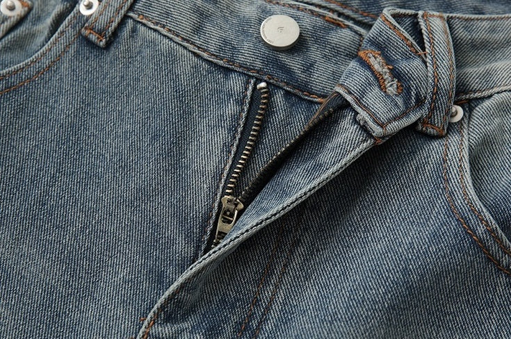 Vintage Washed Loose Straight Jeans