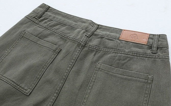 Vintage Washed Loose Straight Jeans