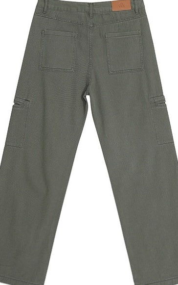 Vintage Washed Loose Straight Jeans