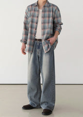 Vintage Washed Loose Straight Jeans