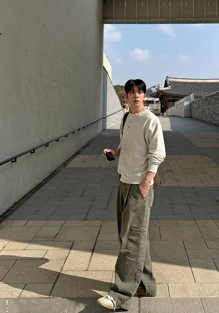 Vintage Washed Loose Straight Jeans