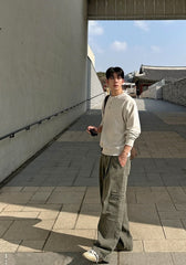 Vintage Washed Loose Straight Jeans