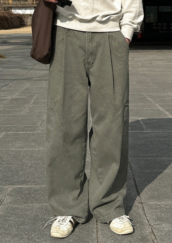 Vintage Washed Loose Straight Jeans