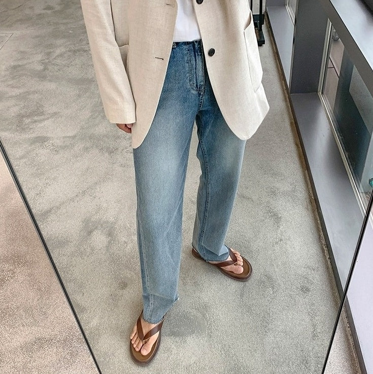 Vintage Washed Relaxed Fit Denim Jeans