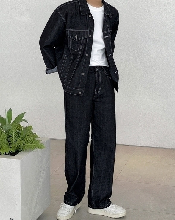 Vintage Washed Relaxed Fit Denim Pants