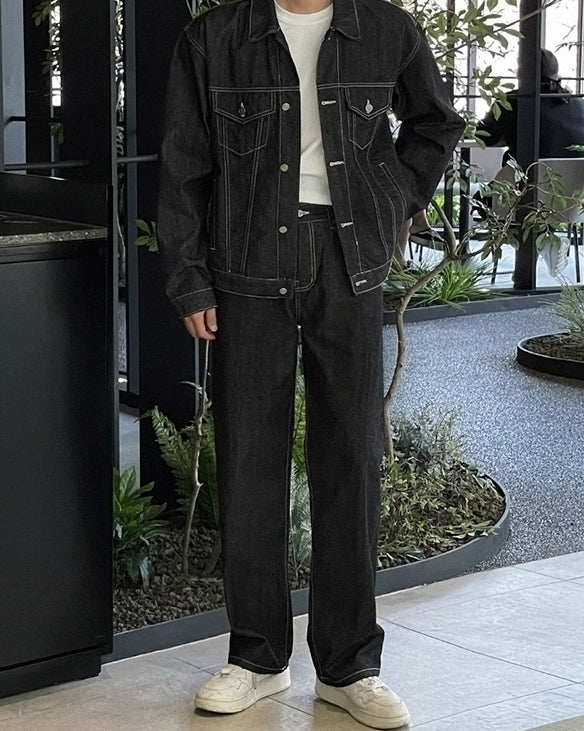 Vintage Washed Relaxed Fit Denim Pants