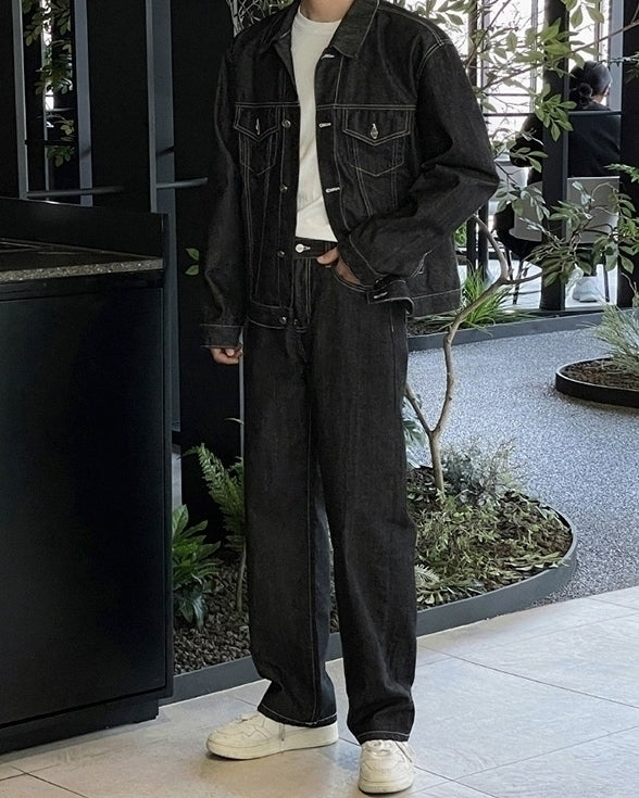 Vintage Washed Relaxed Fit Denim Pants