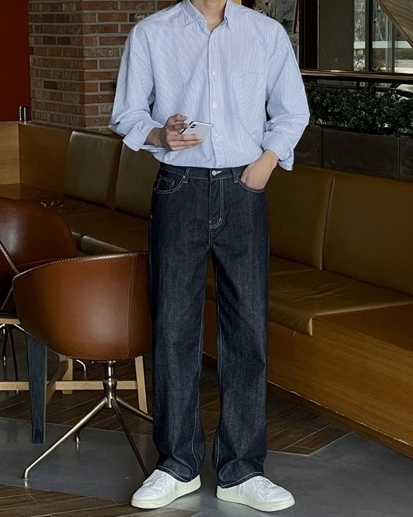 Vintage Washed Relaxed Fit Denim Pants