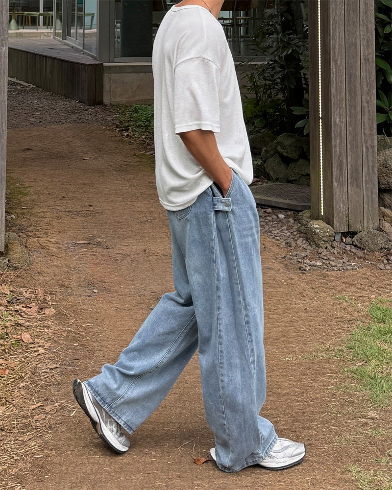 Vintage Washed Wide Leg Jeans