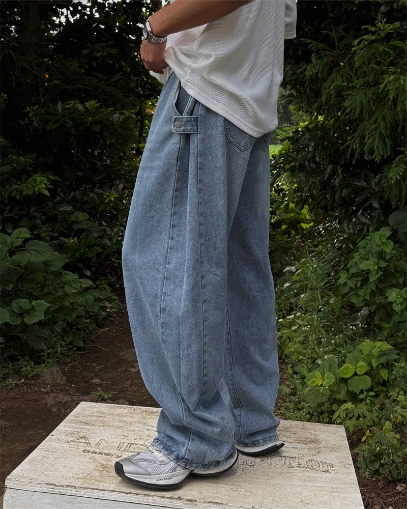 Vintage Washed Wide Leg Jeans