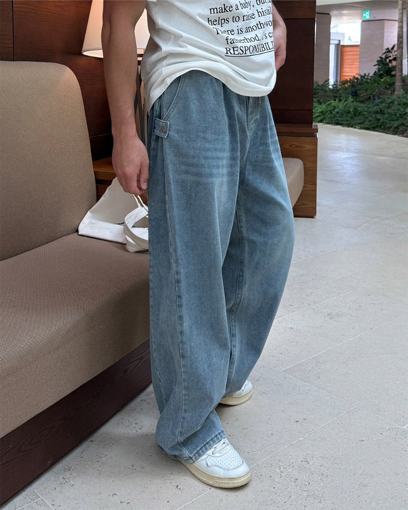 Vintage Washed Wide Leg Jeans