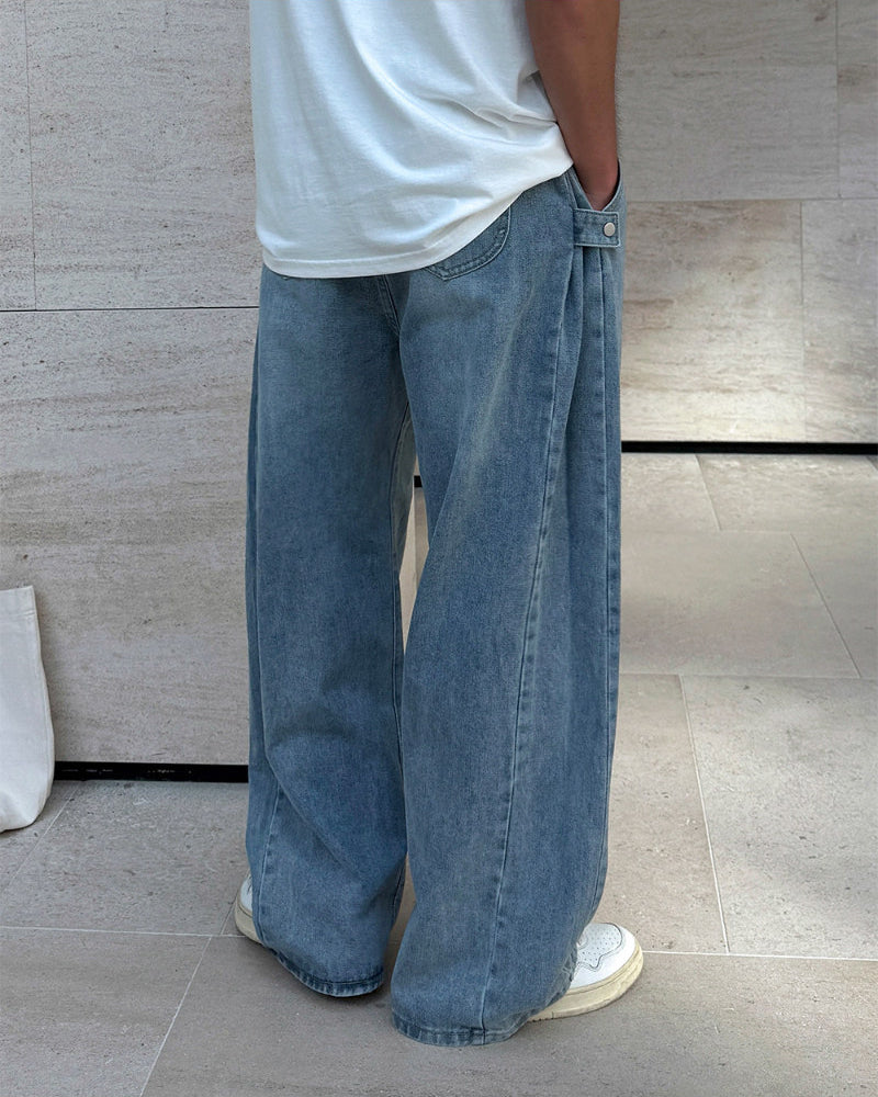 Vintage Washed Wide Leg Jeans